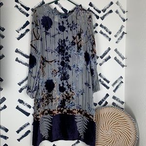 Oilily Sheer Floral Velvet Slip Dress